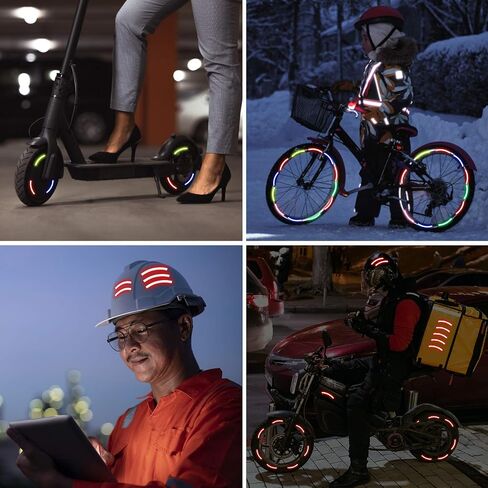 HUIOP Reflective Tape, 10pcs Adhesive Reflective Tape Cycling Warning Sticker Bike Reflector Tape Strip for Car Bicycle Motorcycle Scooter Wheel Rim Decoration in Kuwait