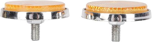 2PCS Front Fork Reflectors Fork Leg Reflectors Round Amber M6 with Screws for C70 CB100 CB175 CB350 Replacement in Kuwait