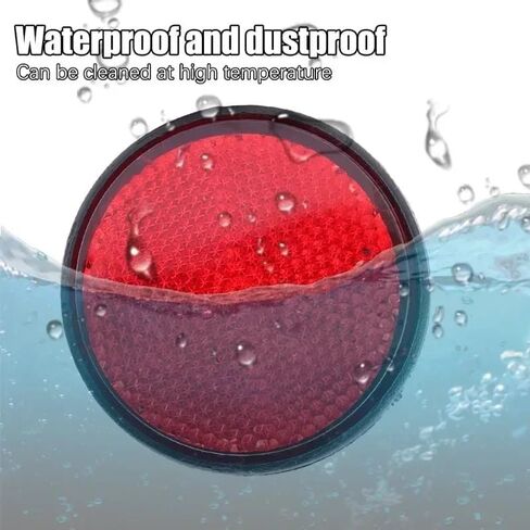 4pcs Circular Red Reflector 60mm with Screw Back | For Cars Trucks Motorcycles Electric Bicycles, Night Reflector, Refraction Light Part, Reflective Sticker in Saudi Arabia