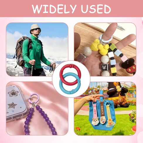 12 Pcs Heart Shaped Keychain Clip Cute Carabiner, Zinc Alloy Spring Snap Hooks for Keys, Bags, Camping, Hiking, Fishing, Travel, DIY Crafts, Fashion Accessories (12 Color) in Saudi Arabia