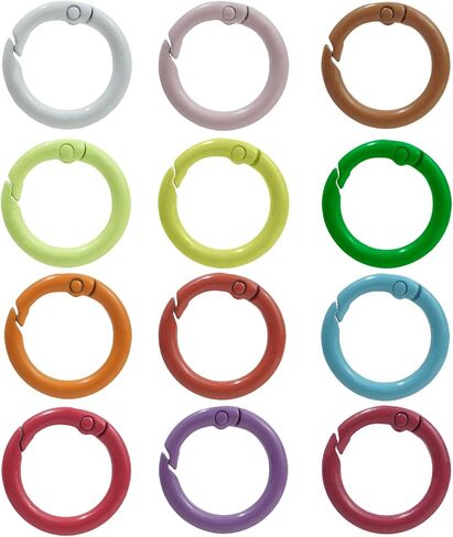 12 Pcs Heart Shaped Keychain Clip Cute Carabiner, Zinc Alloy Spring Snap Hooks for Keys, Bags, Camping, Hiking, Fishing, Travel, DIY Crafts, Fashion Accessories (12 Color) in Saudi Arabia
