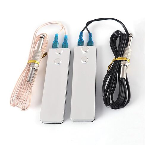 LESHOW Tattoo Foot Pedal Switch for Tattoo Machine Beginners and Artists, Featuring Flat Plate Clip Design, with 1/4 inch 6.35mm Plug and Stainless Steel Connecting Cable, Package Includes 2 Pedals in Kuwait