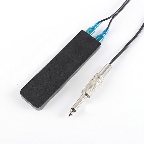 LESHOW Tattoo Foot Pedal Switch for Tattoo Machine Beginners and Artists, Featuring Flat Plate Clip Design, with 1/4 inch 6.35mm Plug and Stainless Steel Connecting Cable, Package Includes 2 Pedals in Kuwait