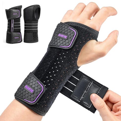 2 Pack Carpal Tunnel Wrist Braces, Adjustable Night Wrist Support with 3 Metal Splints, Hand Stabilizer for Men Women No Pressure on Thumb, Right and Left Hand, Gray Size M in Kuwait