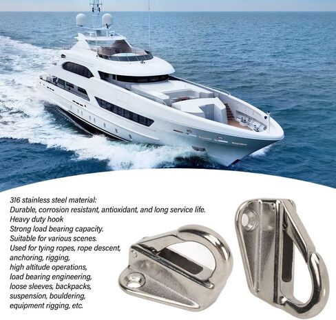 6Pcs 316 Stainless Steel Marine Hook 36 * 30mm Easily Hang Boat Hanger Durable Heavy Duty Spring Buckle Type Hanger for Mooring, Rope Lowering, Anchoring, Rigging in Kuwait