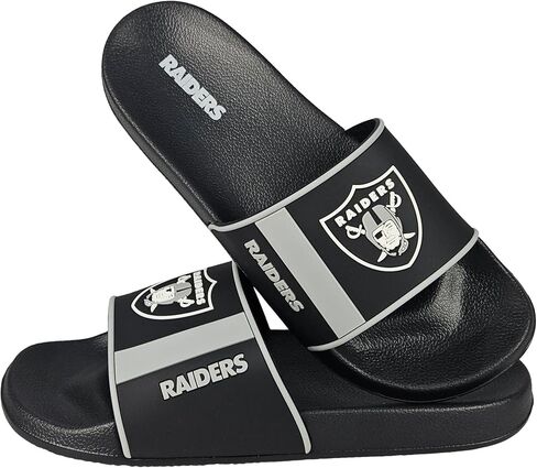 FOCO Las Vegas Raiders Slides for Men NFL Molded EVA Foam Sandals | Water Resistant, Officially Licensed in Kuwait