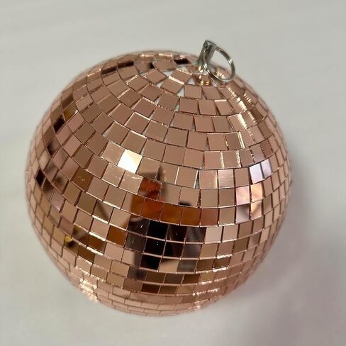 Mirror Disco Ball 8-Inch Reflective Hanging Party Disco Light for Dance Floor, Weddings, Holiday, Home Decor & DJ Events –Rose Gold Real Glass Mirror Ball with Hanging Ring in Kuwait