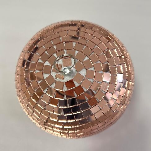 Mirror Disco Ball 8-Inch Reflective Hanging Party Disco Light for Dance Floor, Weddings, Holiday, Home Decor & DJ Events –Rose Gold Real Glass Mirror Ball with Hanging Ring in Kuwait