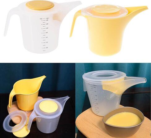 Measure Pitcher Splashs Mixing Cup with Lid & Filter 1500ml Pour Cup for Liquid Oil Vinegar Flour Kitchen Measure Pitcher with Splashs Cover in Kuwait