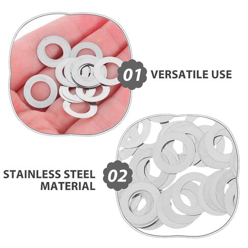 100pcs Door Handle Washers: Door Handle Spindle Repair Washers - Stainless Steel Flat Shims Gasket for Knob Stabilization Home Hardware Maintenance in Kuwait