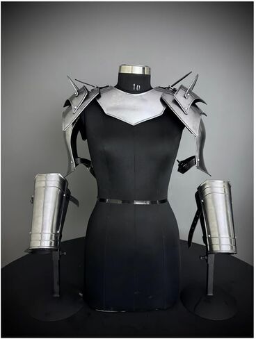 Medieval Knight Pouldron & Gorget Armor, Knight Armor Bracers Arm Guard, LARP, Cosplay, Fantasy Armor, Halloween Costume for Men/Women in Kuwait