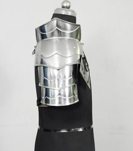 Medieval Knight Shoulder Armor Brave Men Set 18 Gauge Steel Gorget & Pauldrons Handmade LARP, SCA, Cosplay, Reenactment Shoulder Neck Guard in Kuwait