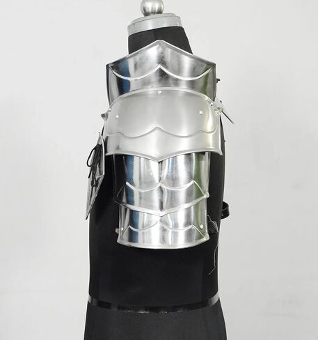 Medieval Knight Shoulder Armor Brave Men Set 18 Gauge Steel Gorget & Pauldrons Handmade LARP, SCA, Cosplay, Reenactment Shoulder Neck Guard in Kuwait