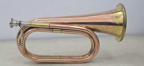 Copper Bugle Military, Traditional US Cavalry Horn, Functional Musical Instrument, Brass and Copper Construction in Kuwait