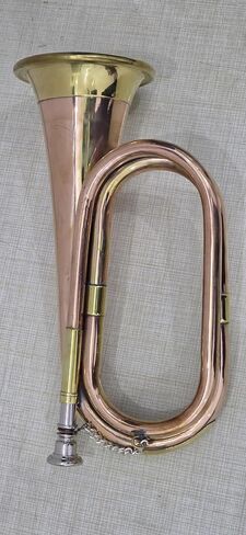 Copper Bugle Military, Traditional US Cavalry Horn, Functional Musical Instrument, Brass and Copper Construction in Kuwait