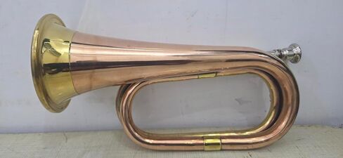 Copper Bugle Military, Traditional US Cavalry Horn, Functional Musical Instrument, Brass and Copper Construction in Kuwait