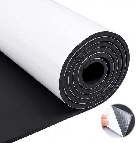 20" x 60" Neoprene Sponge Foam Sheet with Adhesive, 1/4" Thick Large Closed Cell Foam Roll, Rubber Insulation Pad Water Resistant for Boats, RV , Gaskets, Anti Vibration DIY Craft in Kuwait