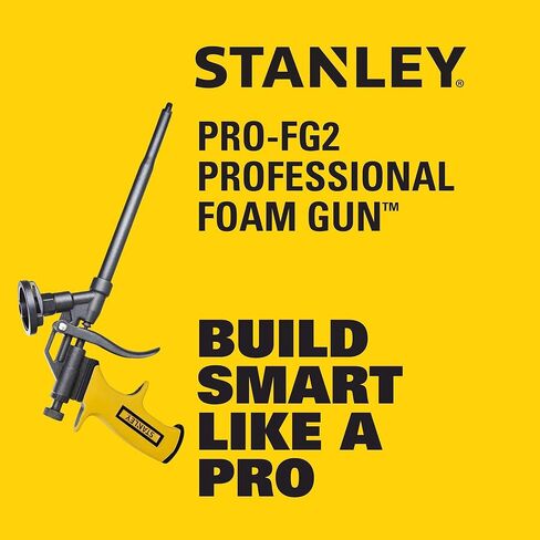 Stanley PRO-FG2 Foam Gun – High Precision Professional Grade 8" Applicator with Teflon Coated Basket, Metal Body & Extension Nozzles | For Expanding Insulation Foam | 1 Pack, 8 In in Kuwait