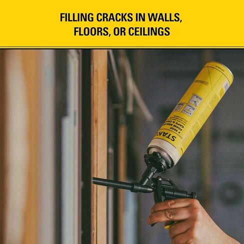 Stanley PRO-FG2 Foam Gun – High Precision Professional Grade 8" Applicator with Teflon Coated Basket, Metal Body & Extension Nozzles | For Expanding Insulation Foam | 1 Pack, 8 In in Kuwait