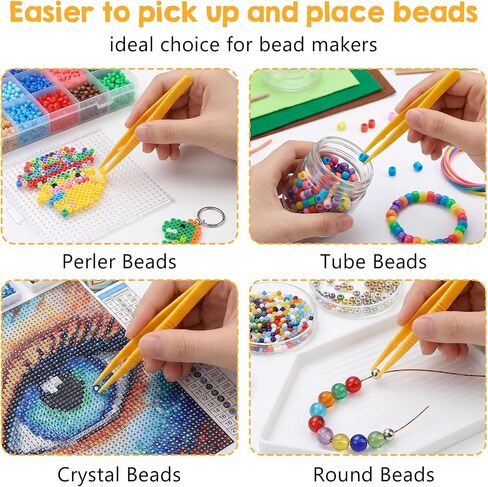 120 Pcs Plastic Tweezers, 4 Inch Colorful Disposable Forceps Durable Small Plastic Beads Tweezer for DIY Crafts, Beading Project, School, Fine Motor Skills Development, Gauze (6 Colors) in Kuwait