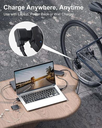 vhbw لشاحن Shimano Di2 EW-EC300 - كابل طاقة 1.5 متر لـ Shimano Di2 Derailleur وFC-R9200-P، كابل شحن USB من النوع A متوافق مع سلسلة Dura-Ace R9200 in Kuwait