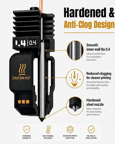 طقم فوهات Hotend مكون من 5 قطع مع طابعة ثلاثية الأبعاد 0.2/0.4/0.4/0.6/0.8 مم Bambu Lab H2D/H2S/H2C Combo/X2D/P2S/A1/A1mini، استبدال فوهة التبديل السريع من الفولاذ الصلب، أجزاء الطارد ذات درجة الحرارة العالية in Kuwait