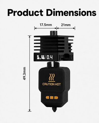 طقم فوهات Hotend مكون من 5 قطع مع طابعة ثلاثية الأبعاد 0.2/0.4/0.4/0.6/0.8 مم Bambu Lab H2D/H2S/H2C Combo/X2D/P2S/A1/A1mini، استبدال فوهة التبديل السريع من الفولاذ الصلب، أجزاء الطارد ذات درجة الحرارة العالية in Kuwait