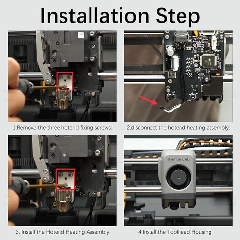 لمجموعة أدوات تجميع التدفئة Bambu Lab P2S Hotend، بدون مربى الفتيل، قاعدة عازلة للحرارة من السيراميك والزركونيا، مقاومة لدرجة الحرارة 2300 درجة مئوية، مكون التسخين الساخن P2S المقاوم للاهتراء لطابعة Bambu P2S ثلاثية الأبعاد in Kuwait
