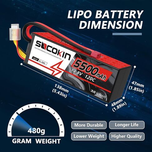 3S Lipo Battery 11.1V 3 Cell 5400mAh Lipo Batteries 120C Soft Case RC Lipo Battery with TR Plug for Arrma 1/10 Scale RC Crawler Buggy Truggy Monster Car Boat Truck Racing RC Hobby (2 Pack) in Saudi Arabia