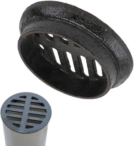 Round Cast Iron Drain Cover 250mm (9.8in) - Anti-Blocking Grate for Sewer, Garden, Rooftop Drainage Solutions, Durable Floor Fitting for Efficient Water Flow in Kuwait