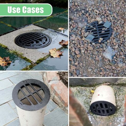 Round Cast Iron Drain Cover 250mm (9.8in) - Anti-Blocking Grate for Sewer, Garden, Rooftop Drainage Solutions, Durable Floor Fitting for Efficient Water Flow in Kuwait