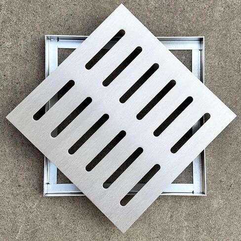 Stainless Steel Shower & Basement Floor Drain Grate Cover, 5.9x5.9x0.8in, Heavy-Duty, Rust-Resistant, Ideal for Outdoor Stormwater Management in Kuwait