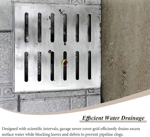 Premium Channel Drain Grate for Concrete Floors, Driveway & Shower - Removable Storm Drain Cover with Durable Metal Frame (10x10x2cm / 4"x4"x3/4") in Kuwait