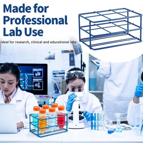 Tellegloww Centrifuge Bottle Rack, Holds 6 x 250ml Bottles, Epoxy-Coated Steel Wire Lab Bottle Rack, Autoclavable, Chemical Resistant, Tube Organizer for Laboratory Use, Blue in Kuwait