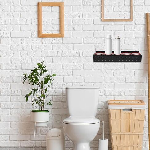 منظم رف زجاجات الرش المثبت على الحائط مع تصميم حديدي معلق فريد لاستخدام مساحة كبيرة، رف تخزين أسود أنيق للاستوديوهات والمنازل in Kuwait