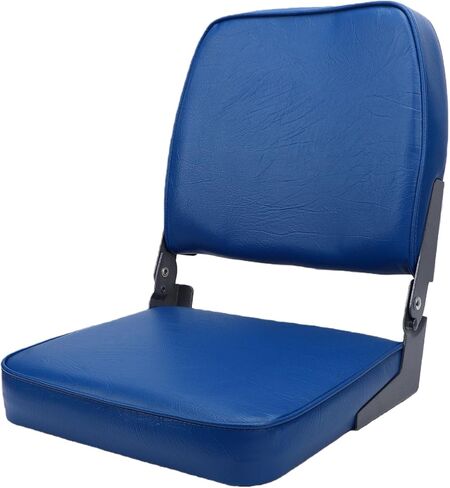 Folding Boat Seat Low Back Fold Down Marine Seat with 3in Thick Foam and Aluminum Alloy Hinge for Canoe Pontoon Boat Deck in Kuwait