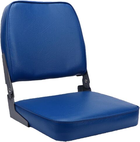 Folding Boat Seat Low Back Fold Down Marine Seat with 3in Thick Foam and Aluminum Alloy Hinge for Canoe Pontoon Boat Deck in Kuwait