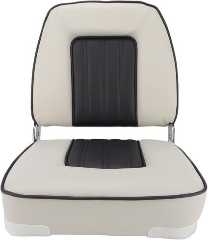 Qinlorgo Foldable Boat Seat, Aluminum Alloy Hinges High Strength Plastic Frame Marine Grade with Thick Foam Padding, Ideal for Bass Boat Canoe Fishing Pontoon in Kuwait