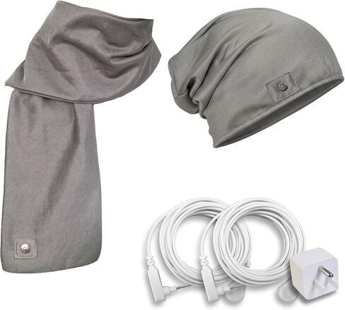 Radiation Shielding Hat Head Cover, EMF Shielding Grounding Scarf with 1 Grounding Adapter,2 Cords in Kuwait