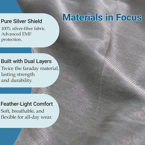 Radiation Shielding Hat Head Cover, EMF Shielding Grounding Scarf with 1 Grounding Adapter,2 Cords in Kuwait