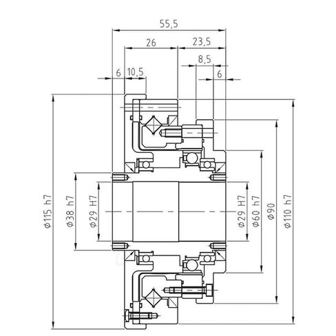 LHT-25-120-U-III Harmonic Reducer is Hollow and Threadable Reduction Ratio 50-120(LHT-25-100-U-III) in Saudi Arabia