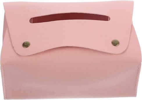 Pink Pu Leather Napkin Dispenser with Generous Capacity, Practical Tissue Holder for Dining Table and Entertaining Guests, Modern Minimalist Paper Towel Holder in Kuwait