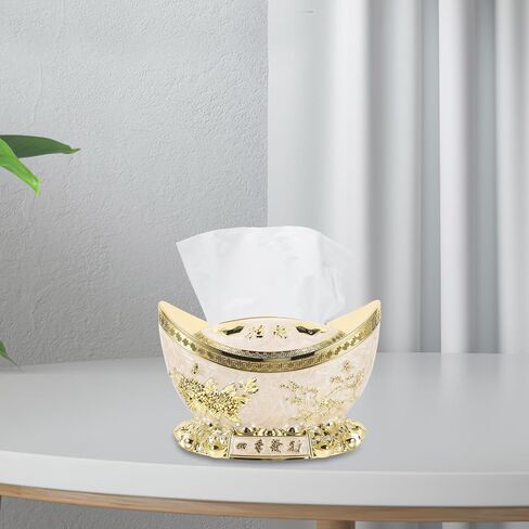 Artibetter Refillable Ingots-shaped Napkin Dispenser Tissue Storage Box, Tough Plastic Material with Luxury Golden Finish, Decorative and Creative Design for Offices and Dining Table in Kuwait