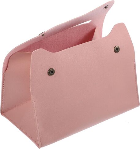 jojofuny Portable Pink Pu Napkin Dispenser with Generous Capacity and Sturdy Design, Minimalist Modern Paper Towel Holder for Family Dinners and Dining Table Use in Saudi Arabia