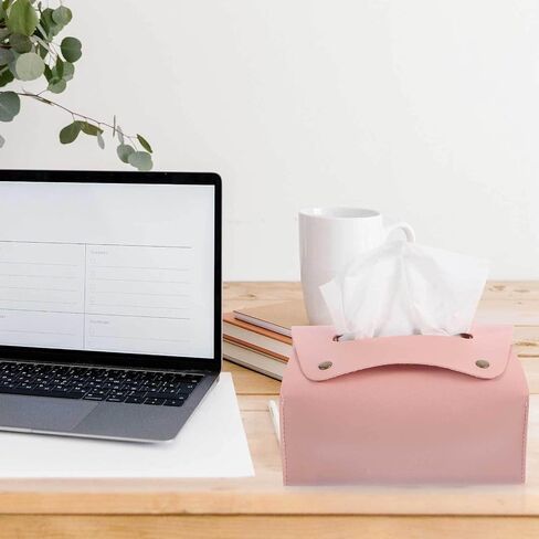 jojofuny Portable Pink Pu Napkin Dispenser with Generous Capacity and Sturdy Design, Minimalist Modern Paper Towel Holder for Family Dinners and Dining Table Use in Saudi Arabia