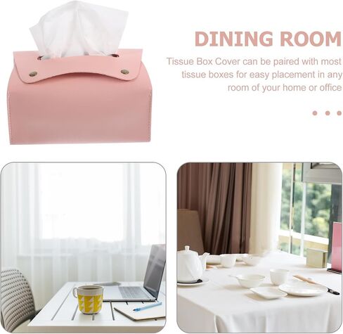 Pu Paper Towel Holder Napkin Dispenser with Sturdy Design and Generous Capacity, Portable Tissue Box for Entertaining Guests and Family Dinners, Pink Minimalist Style in Kuwait
