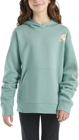Carhartt Kid's CA7057 Long-Sleeve Graphic Sweatshirt - Girls - X-Small (7) - Patina in Kuwait