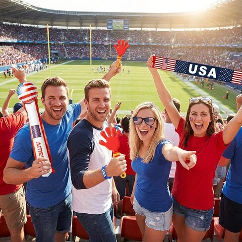 World Cup 2026 Merchandise, 12 PCS World Cup 2026 Soccer Fan Support Kit Includes Flag, Scarf, Glasses, Cheering Sticks, Face Paint, Clapper & Schedule Poster, World Cup Merch for Match Day & Parties in Kuwait