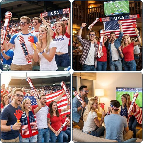 World Cup 2026 Merchandise, 12 PCS World Cup 2026 Soccer Fan Support Kit Includes Flag, Scarf, Glasses, Cheering Sticks, Face Paint, Clapper & Schedule Poster, World Cup Merch for Match Day & Parties in Kuwait