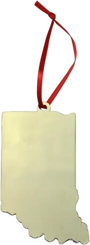 Indiana Hoosiers College Football Playoff 2025 National Champions State Shape Metal Christmas Ornament in Saudi Arabia